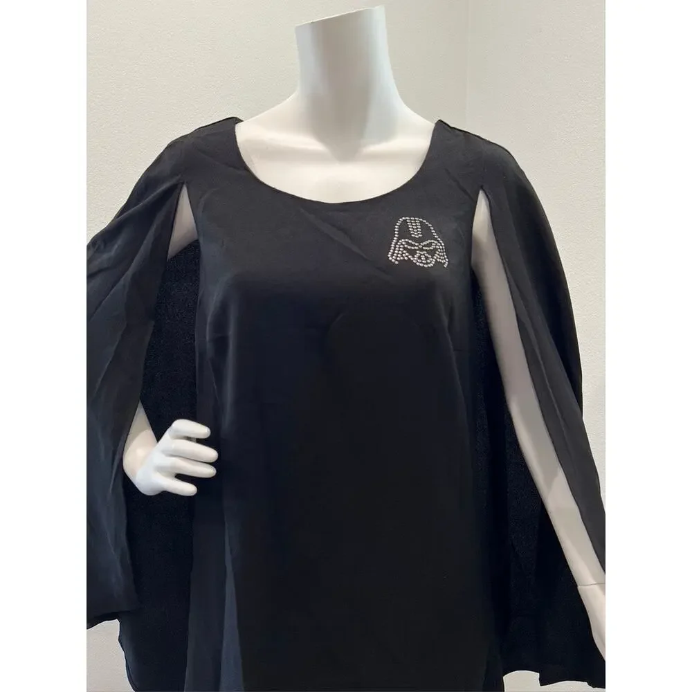 Her Universe Star Wars Studded Darth Vader Black Sleeveless Cape Dress Medium